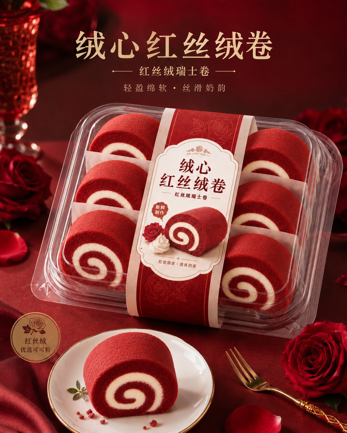 绒心红丝绒卷产品图